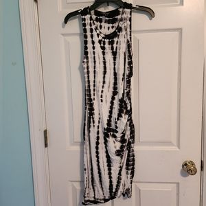 Fifteen Twenty Tie Dye Acid Wash Black and White Dress